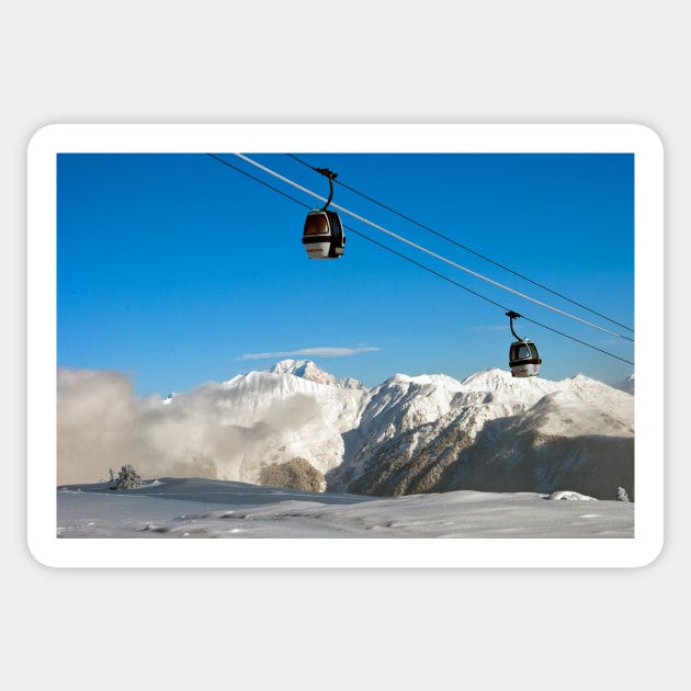 Courchevel 1850 3 Valleys Mont Blanc Alps France Sticker by AndyEvansPhotos